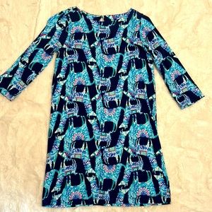 EUC- lily pulitzer navy llama dress- girls size XL (12/14).